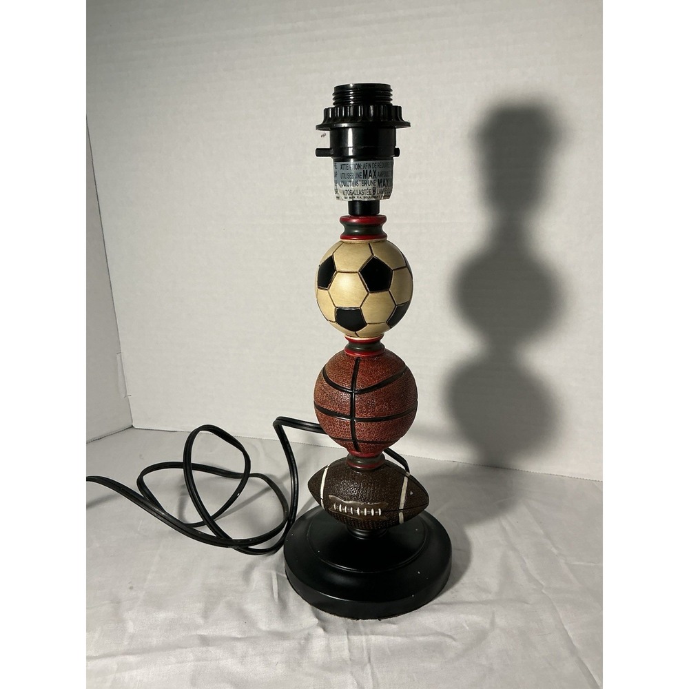 Novelty Sports Balls Table/Desk Lamp, Soccer Basketball Football Stacked on Base
